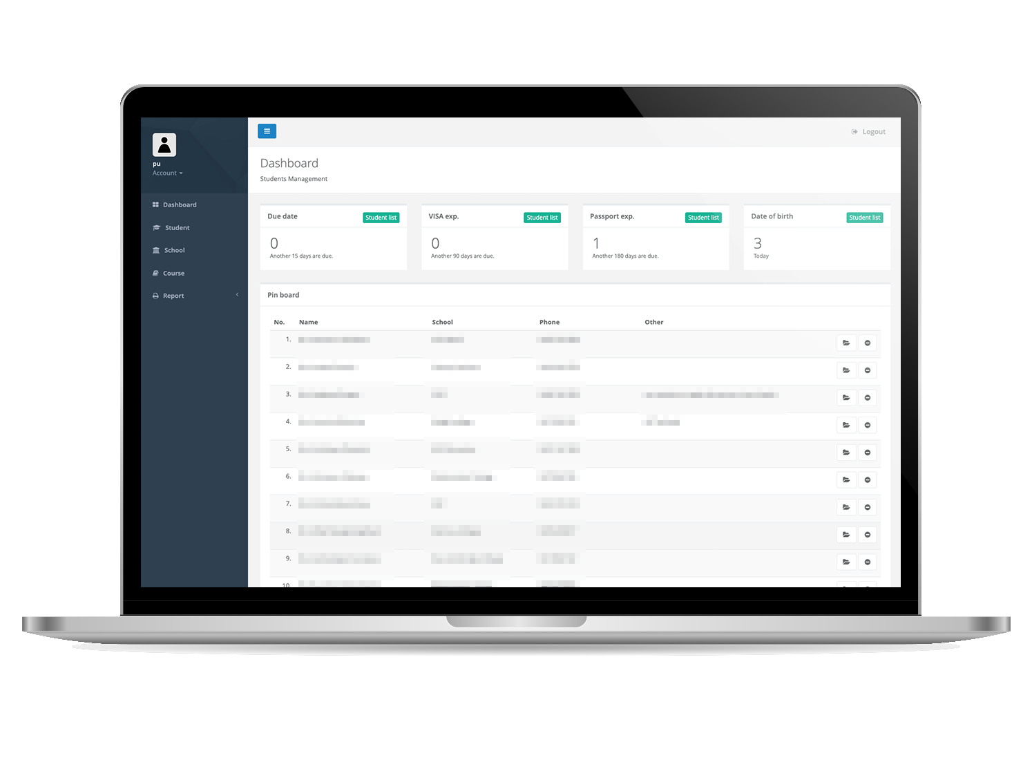 Web Application : ระบบจัดการข้อมูลนักเรียน